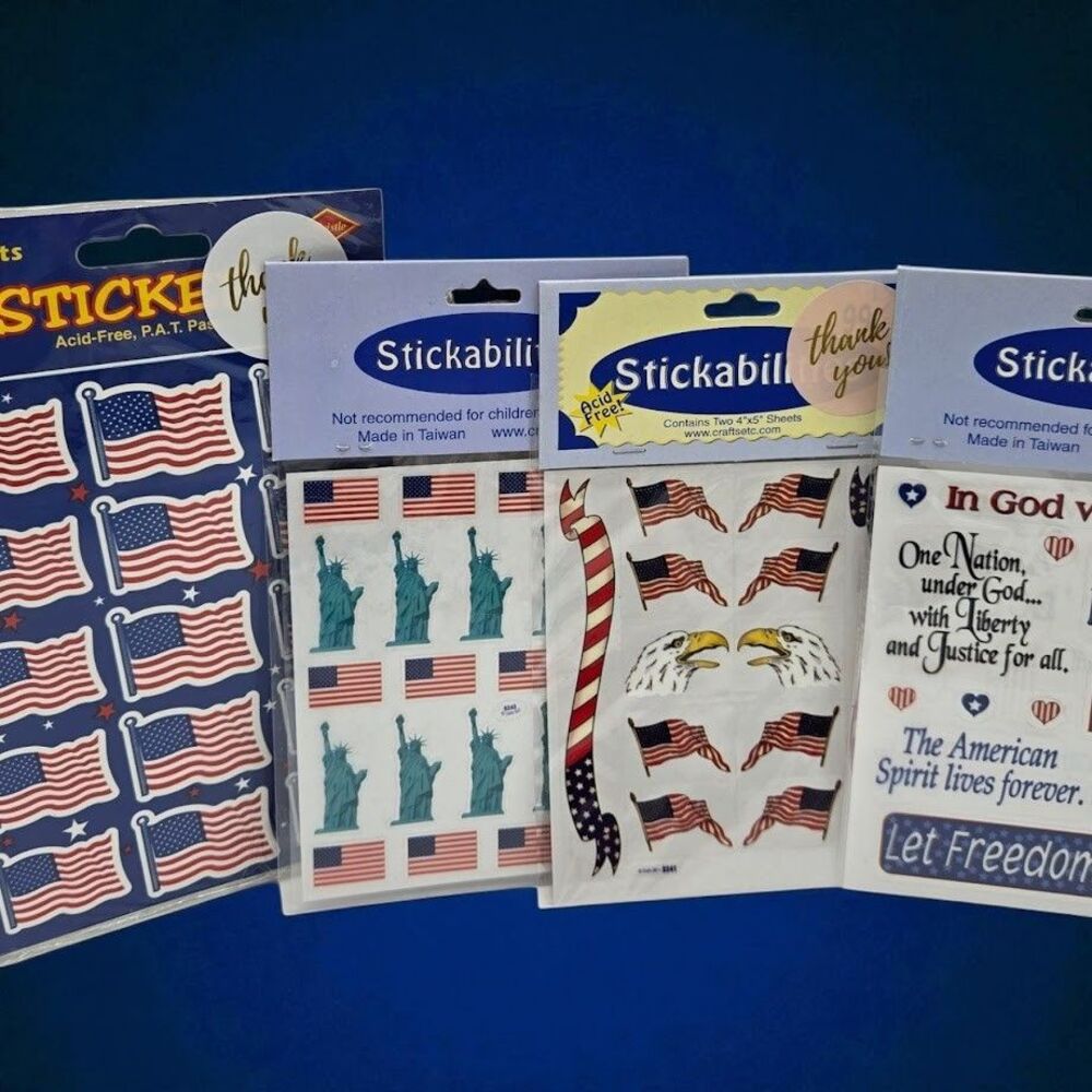 Patriotic Lot Vintage Stickers Liberty Freedom Quotes America God USA Flag Eagle